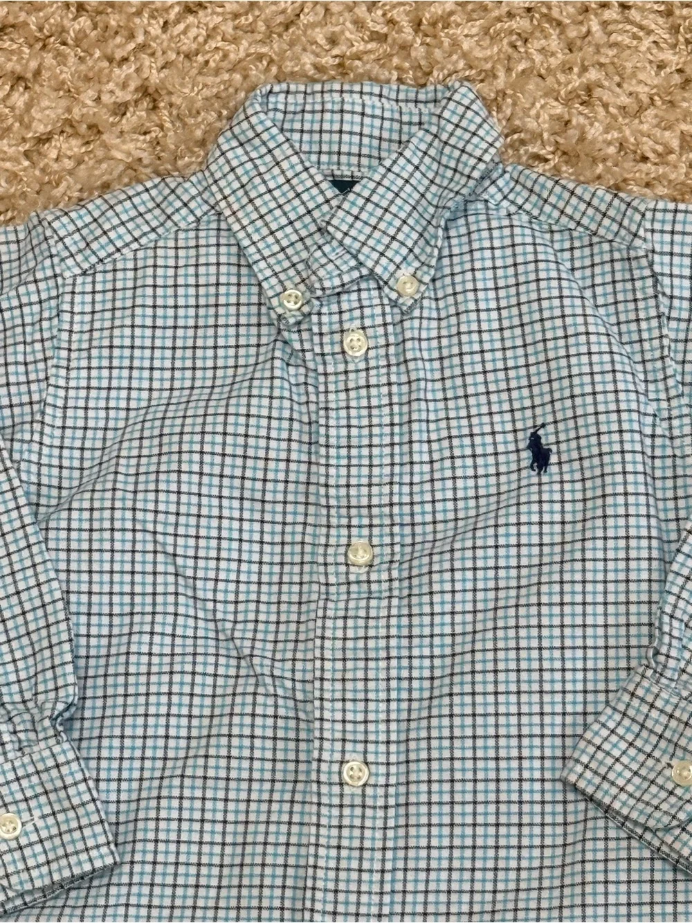 Ralph Lauren Blue and Navy Check Button-Down Shirt